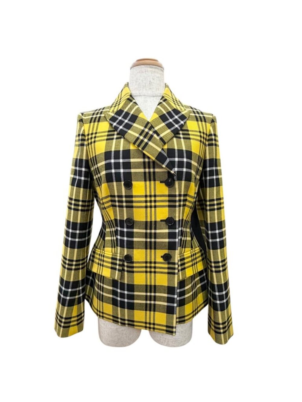 Dior Plaid Logo Button Double Breasted Fit Jacket 38